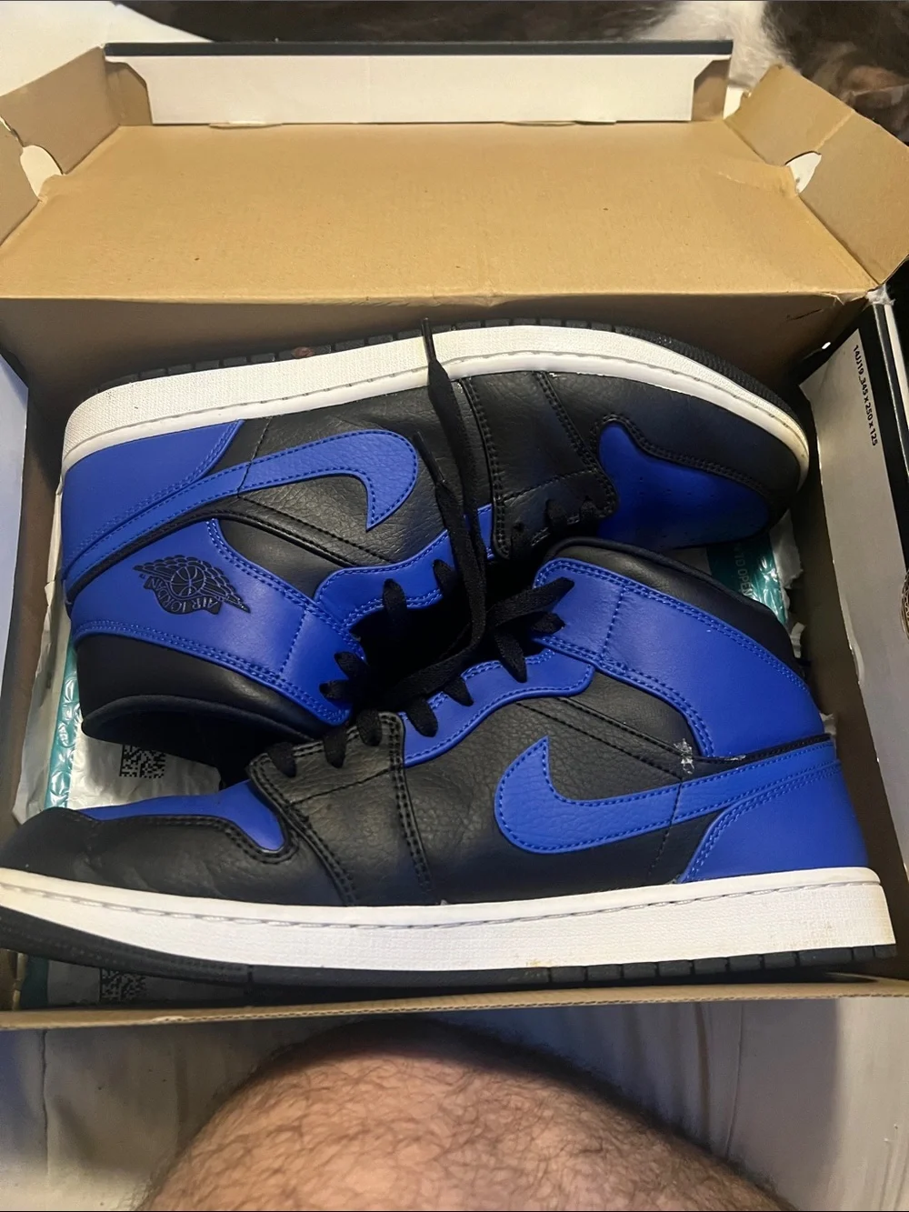 Jordan 1 Mid in Black & Royal Blue
